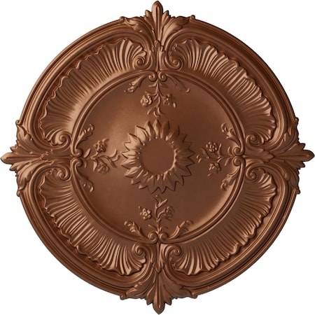 Ekena Millwork Attica Acanthus Leaf Ceiling Medallion (Canopies up to 3 1/4"), 30 1/8"OD x 1 1/2"P, Polished Copper CM30ATPOS
